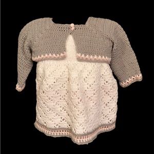 Handmade crochet dress and bolero sweater